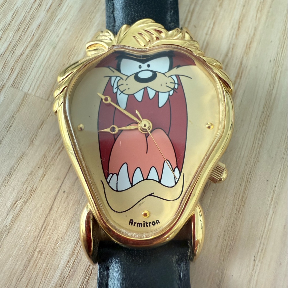 Vintage 90s Armitron looney tunes Tasmanian devil watch NEW BATTERY